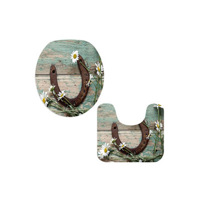 Ensemble de 2 tapis de toilette Horseshoe Daisy