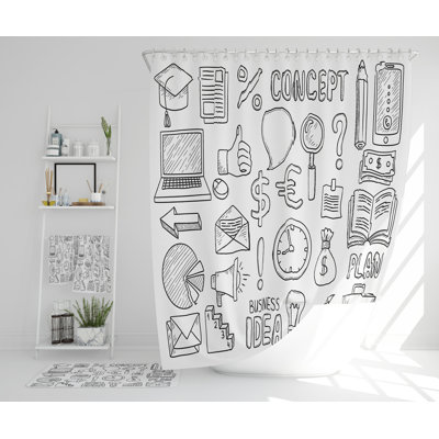 Nayomee Polyester Shower Curtain Set