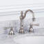 Robinet de lavabo américain à fixation sur le comptoir avec drain escamotable et finition en nickel poli avec poignées leviers en métal, indice de chaleur et de froid inclus-122122041