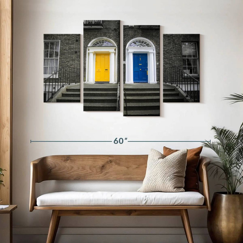 Yellow and Blue Doors, H 32 po x l 52 po