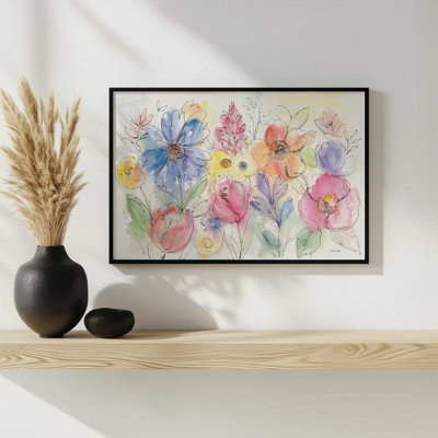 «Bright Aquarelle Flowers» par Silvia Vassileva, reproduction d'art