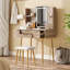 Élégant meuble-lavabo avec design cannelé, miroir à DEL et rangement pour bijoux