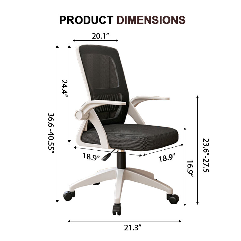 Fauteuil de bureau en maille XUEGW, Noir blanc