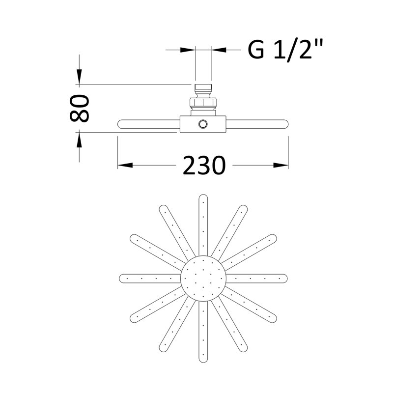 Cloud Full/Standard Fixed Shower Head with No