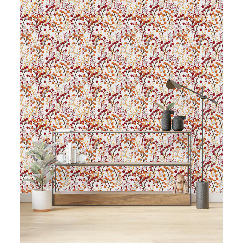 Floral Wall Mural, 2.08' W x 10.42' L