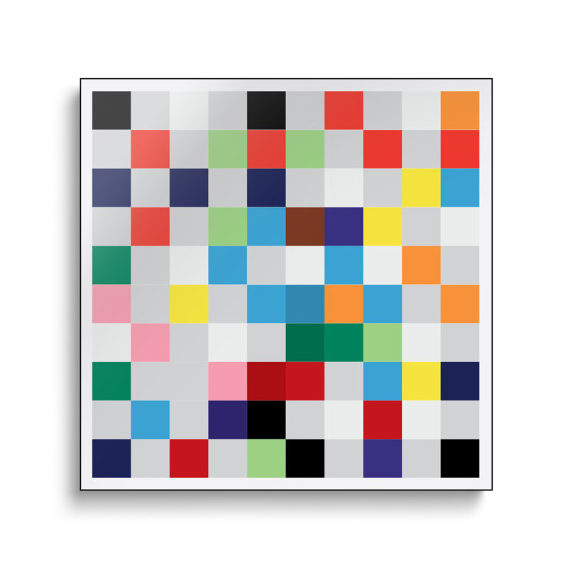 Steelpix Metal Canvas -  Modern Art- Pixilated Tile Art Colourful Square Pattern By 5by5collective Wall Art Print