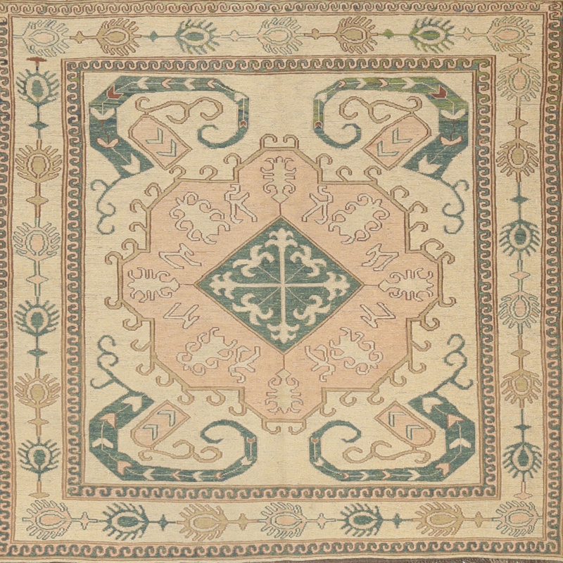 Tapis beige Southwestern, Rond 8 pi
