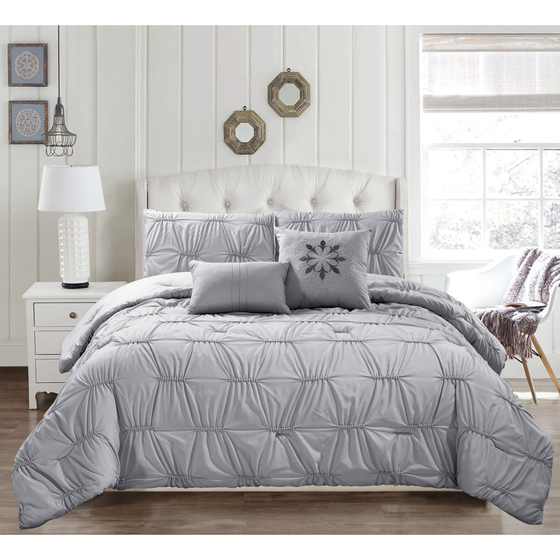 Ensemble d'édredon réversible Akita, gris