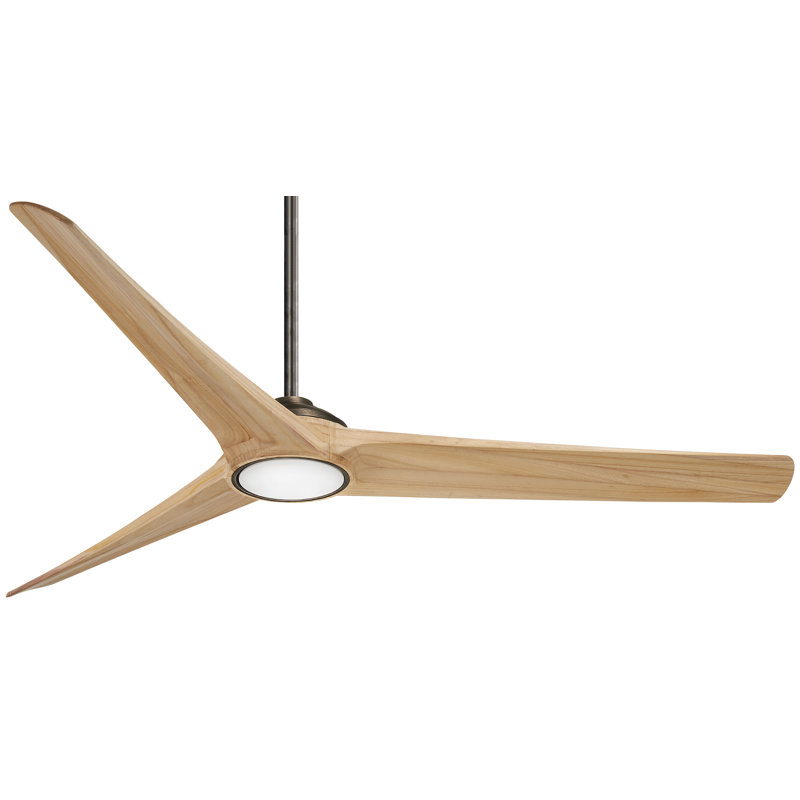 Ventilateur de plafond 84 po à 3 pales DEL 84 po avec télécommande et éclairage inclus Timber, Érable