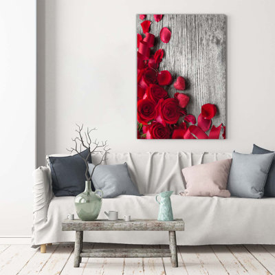 Red Roses - Wrapped Canvas Print