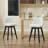 Set of 2 Swivel Linen Upholstered Bar Stools with Tufted Backrest-415985423