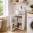 16'' Round Freestanding Bathroom Vanity with Ceramic Sink and Soft-Close Storage-1295368369