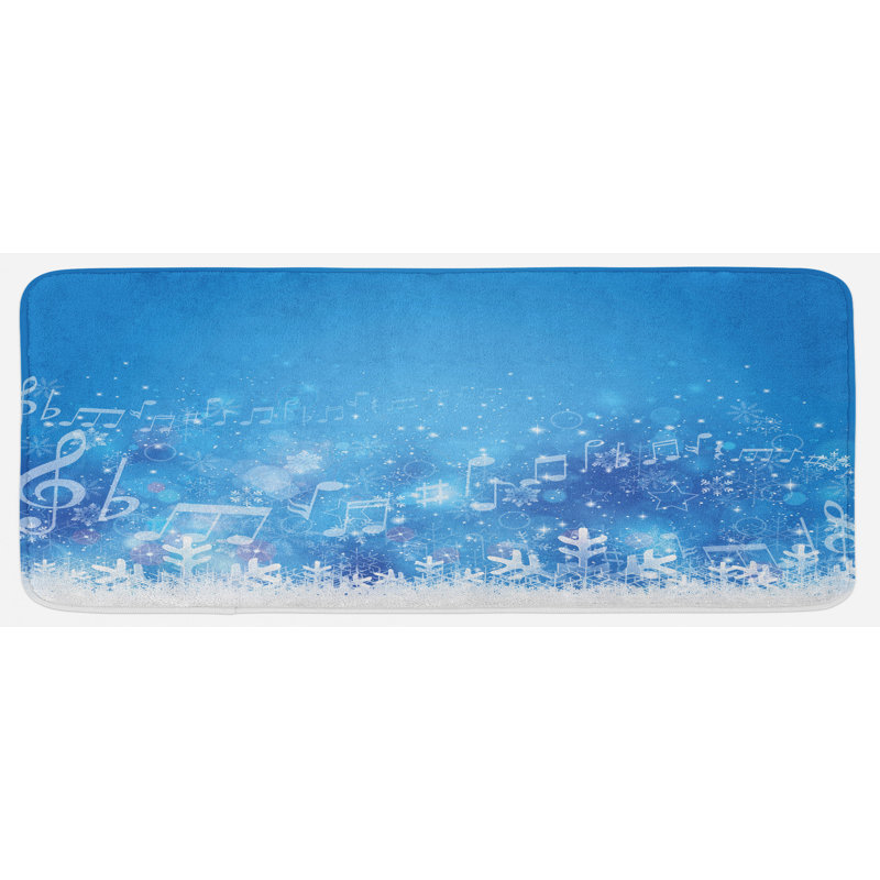 Tapis de cuisine lilas blanc et bleu