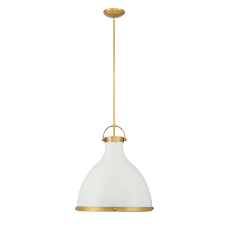 1 LIGHT PENDANT, Legacy Brass/Off White Cream