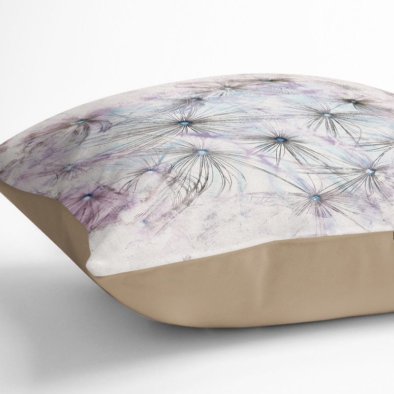 Floral Square Throw Cushion, 40cm H x 40cm W x 15cm D, Stone