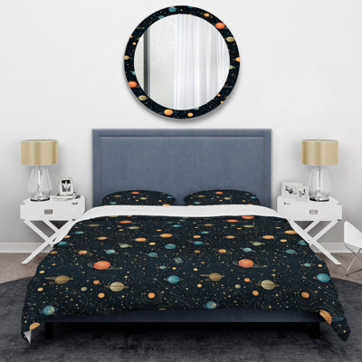 Celestial Constellations Pattern For Teens I Geometric Shapes Duvet Cover