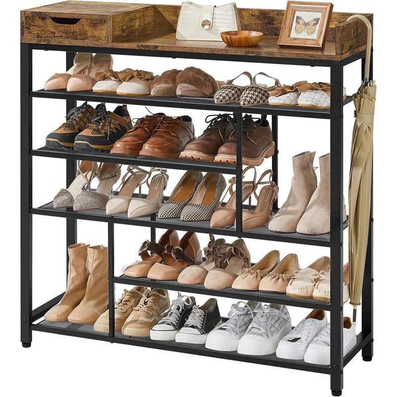 24 Pair Shoe Rack 6-Tier for Footwear Book Flowerpots with Storage Box