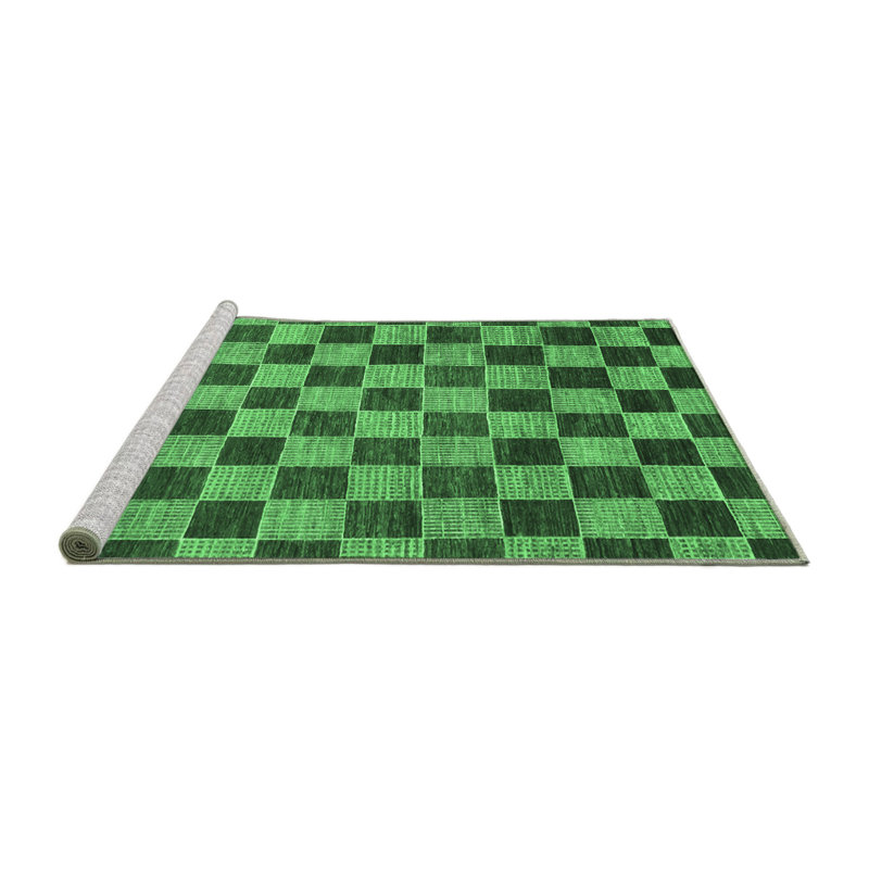 Washable Checkered Indoor Rug, Round 6'