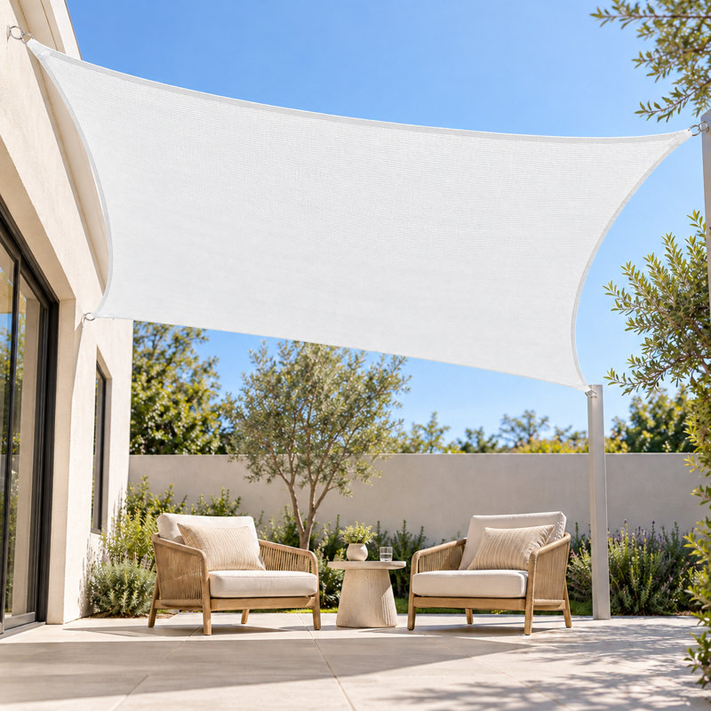 Voile d'ombrage royal 200 g / m² Royal Shade, 14 pi x 16 pi, Blanc