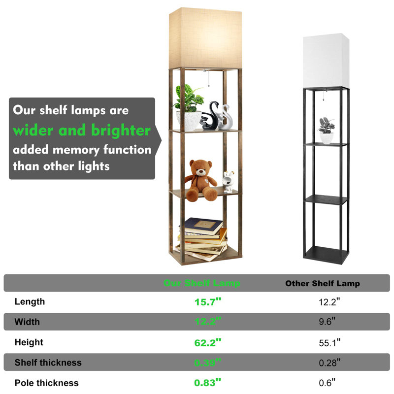 Kandiyohi 62'' Black Traditional Floor Lamp