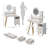 Bedroom Vanity, Vanity Table With Cushioned Stool And LED Mirror-1191698480