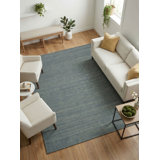 Masala Hand Loomed Abstract Area Rug in Slate/Ivory