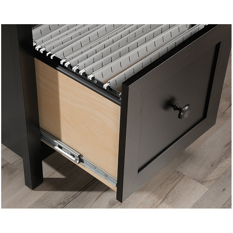 Bureau en L doux avec tiroir classeur, Brun