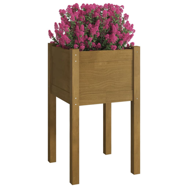 Alasha Wood Planter Box, Brown, 70cm H x 40cm W x 40cm D