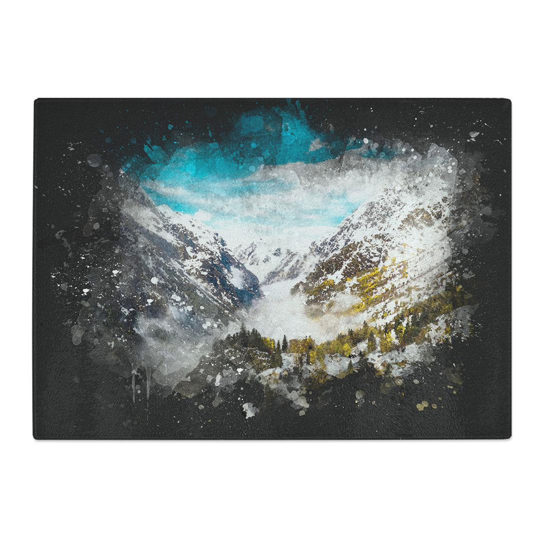 Tempered Glass Mountain View in France Chopping Board