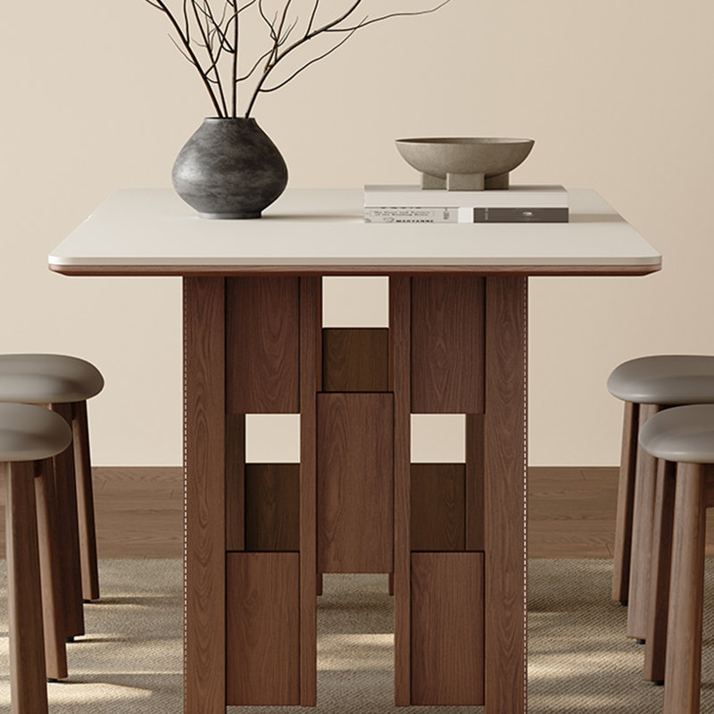 Nordic Wabi-sabi Style Dining Table Sets., 29.53"H x 59.06"L x 31.5"W