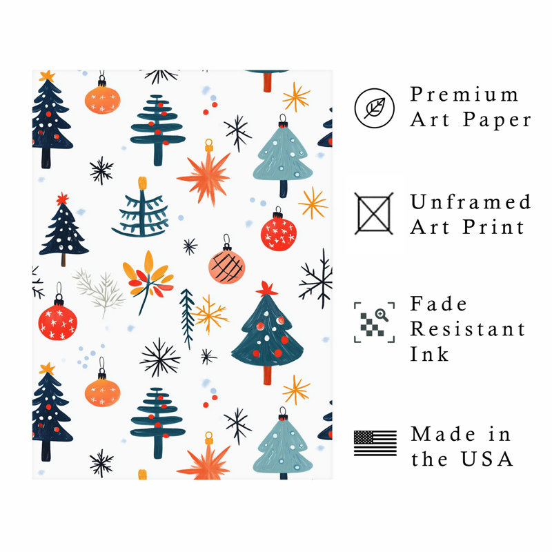 «Holiday Christmas Tree Dreams VII», reproduction d'art moderne sans cadre, H 30 po x l 20 po