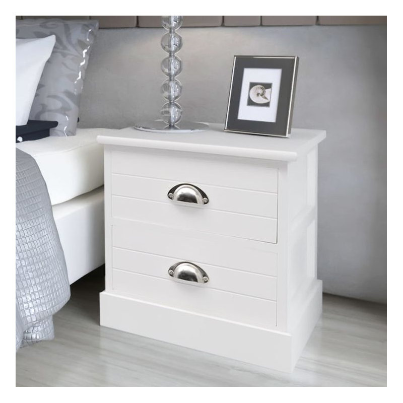 Zion French 2 Drawer Bedside Table, 1