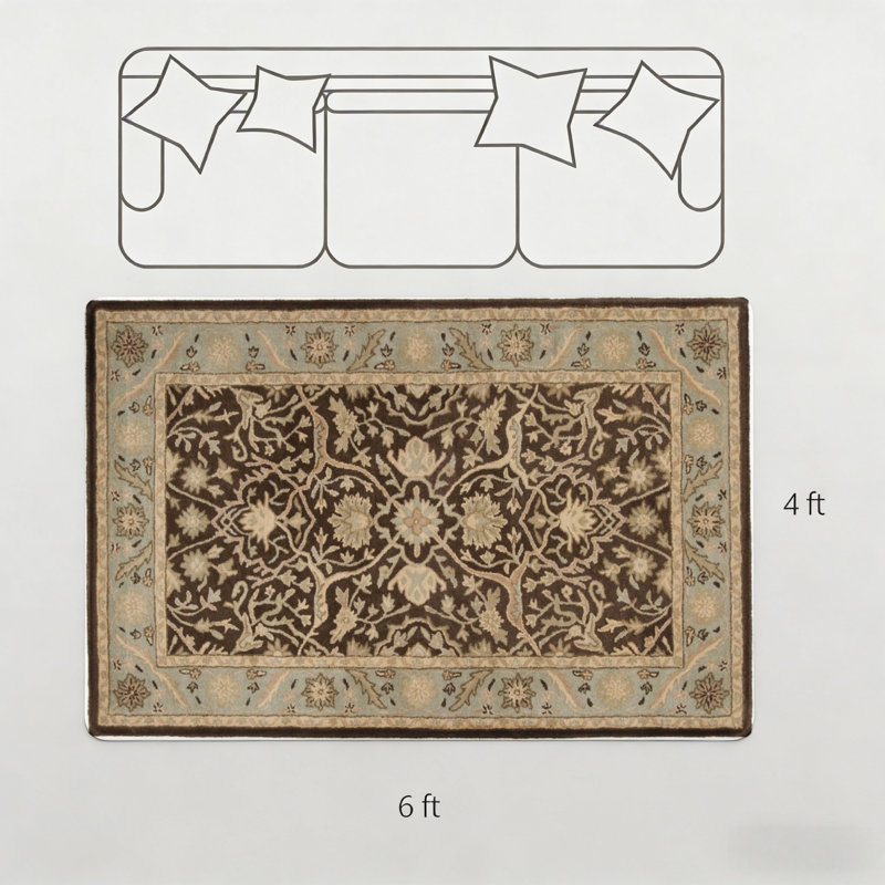 Soft Large Rug Anti-Slip Backing Classic Floral Pattern Design Absorbent Floor Carpet for Home Bedroom Living Room Bathroom Decor