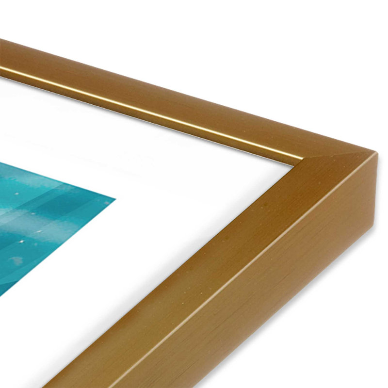Sea Turtle's Path II Print, 15.25" H x 12.25" W, Gold Single Picture Frame