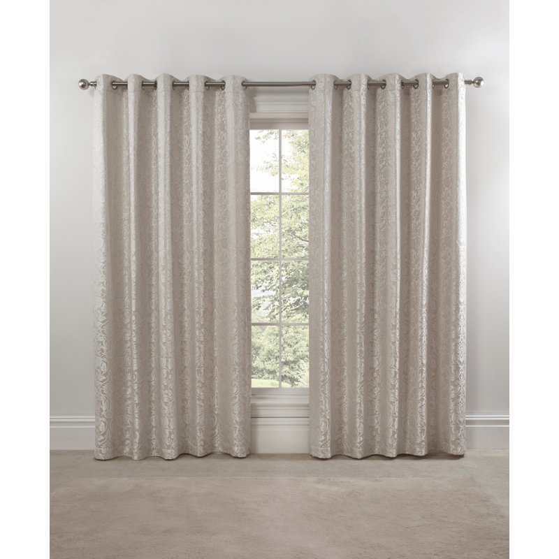 Eden Room Darkening Curtain Pair, Cream, 168 W x 228 D cm