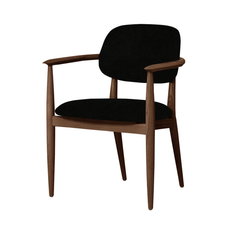 Slow Arm Chair, Natural Walnut, Canvas Natural