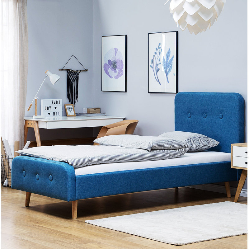 Winkler Upholstered Twill Bed, Blue