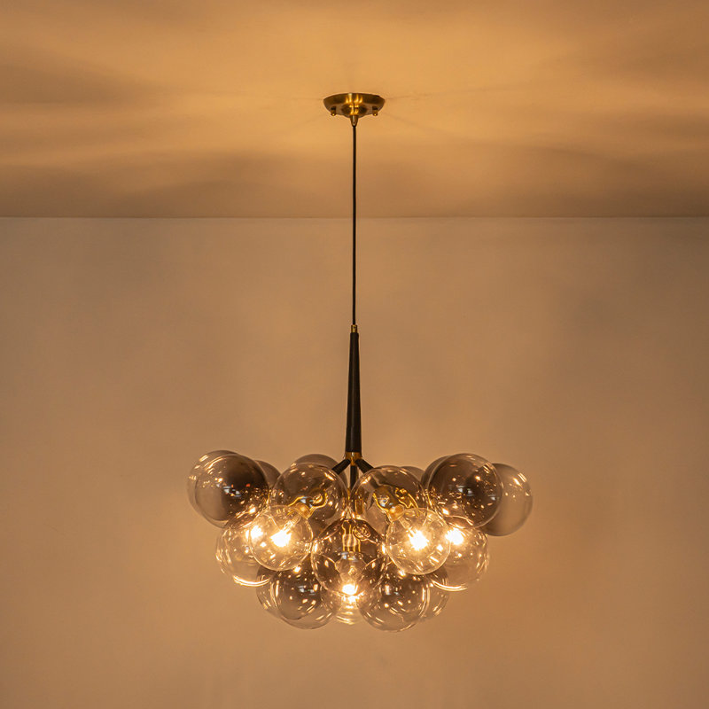 Eclectic-Style 6-Light Gradient Glass Bubble Chandelier