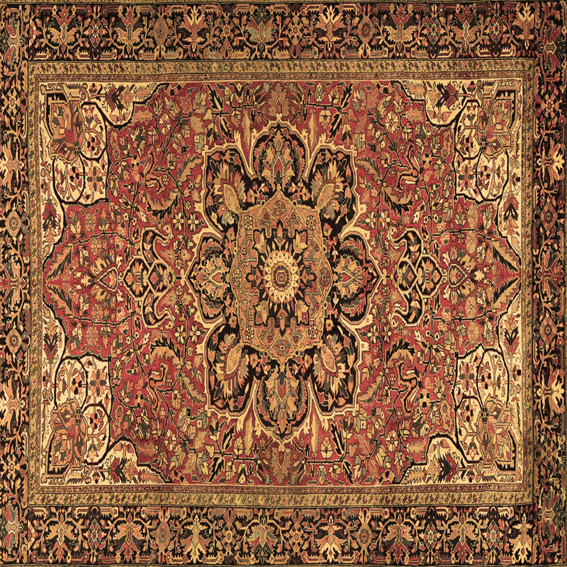 Tapis brun traditionnel Traditional 2291, Carré 4 pi