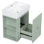 Meuble-lavabo de 20 pouces avec lavabo en céramique, armoire de rangement en panneau de fibres à densité moyenne avec tiroir, tablette latérale et poignée dorée - meuble-lavabo moderne pour les petites salles de bain-1786282634