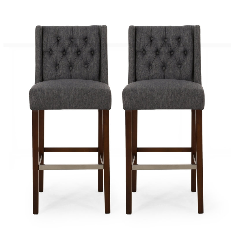Modern Minimalist Metal Leg Bar Stool, Charcoal