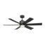 Generation Lighting Fan Teasley Indoor Ceiling Fan with Threaded Downrod, Midnight Black ABS blades and Handheld Remote