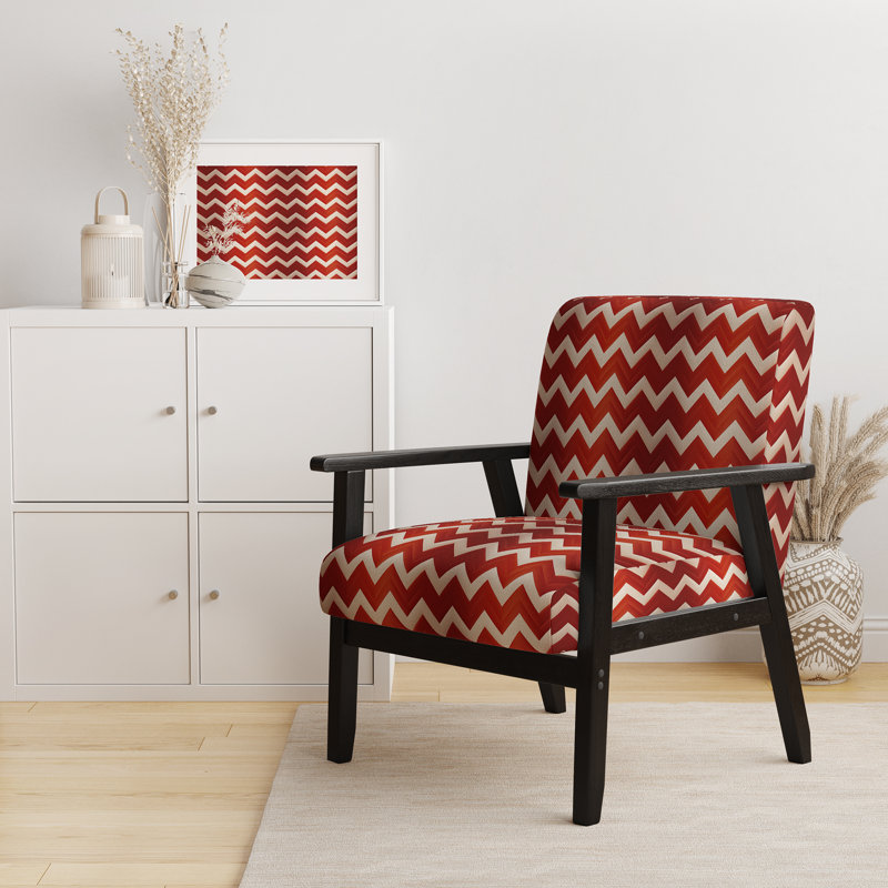Cantina Upholstered Armchair, Orange/White Polyester, Black Square Arms