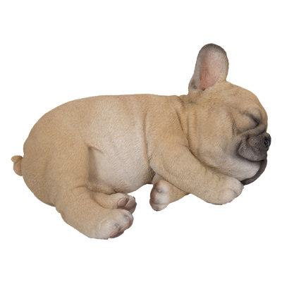 Statue chiot bulldog français dormant