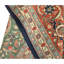 Hand Knotted Wool Oriental Area Rug in Navy And Rust