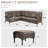 Serita Trym 100" Wide Outdoor PE Wicker Patio Sectional With Cushions With Ottomans-2036036322