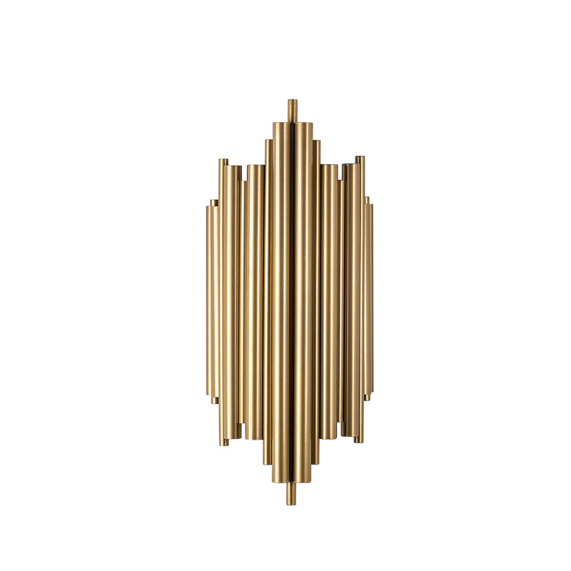 Gold Wall Lamp, Metal Body, 20 x 50 x 10 cm, E14 Socket, Max 40W, IP20 Rated, Lighting for Living Room, Bedroom, or Hallway, Modern Style for Home Decor Enhancement