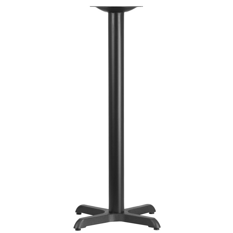 Black Cast Iron Bar Height Table Base with Cross Style Design