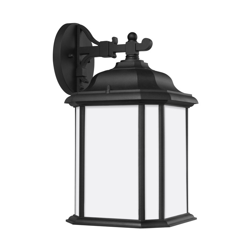 Kent One Light Outdoor Wall Lantern from Generation Lighting , Black, 15" H x 8.5" W x 9.5" D, Yes