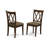 3 Piece Dining Table Set for Small Spaces Contains a Round Dining Room Table with Dropleaf and 2 Linen Fabric Chairs, Mahogany-1015879893-1012687657